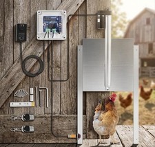Automatic Chicken Coop Door 66w Auto Electric Poultry Door Opener Timer Remote