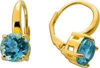 Blautopas OhrhäNger Silber 18K Vergoldet Nat. Sky Blue Topase 3.9Ct