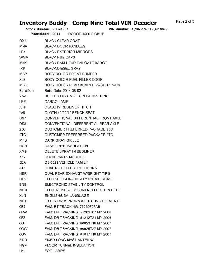 Espejo retrovisor Dodge Ram 1500 2014 atenuación manual OEM 267-00277 usado Foto 4 de 4