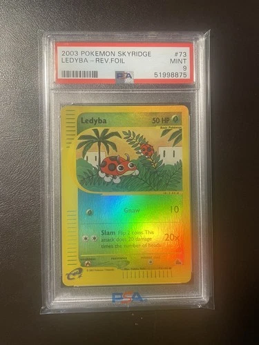PSA 9 Ledyba Reverse Holo - 73/144 - Skyridge - Pokemon - Read Description