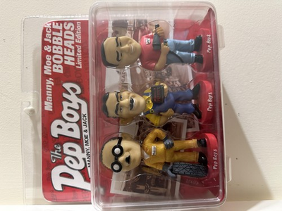 #ad Pep Boys Manny Moe amp; Jack Bobbleheads Limited Edition Collectible New Sealed Set $30.37