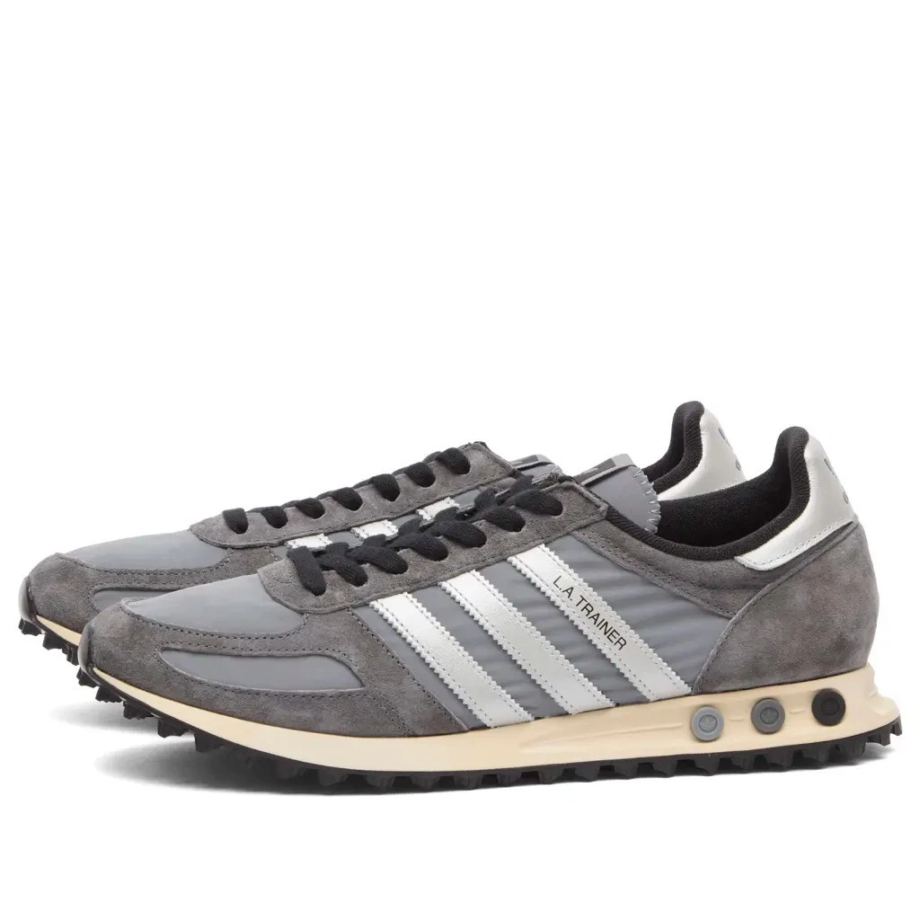 Adidas Men's Originals LA TRAINER OG SHOES in Grey / Silver Metallic Trainers
