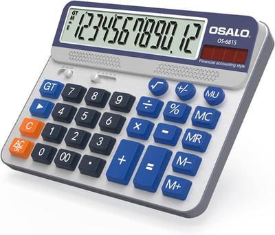 Desktop Calculator Extra Large 5-Inch LCD Display 12-Digit Big Number Accounting
