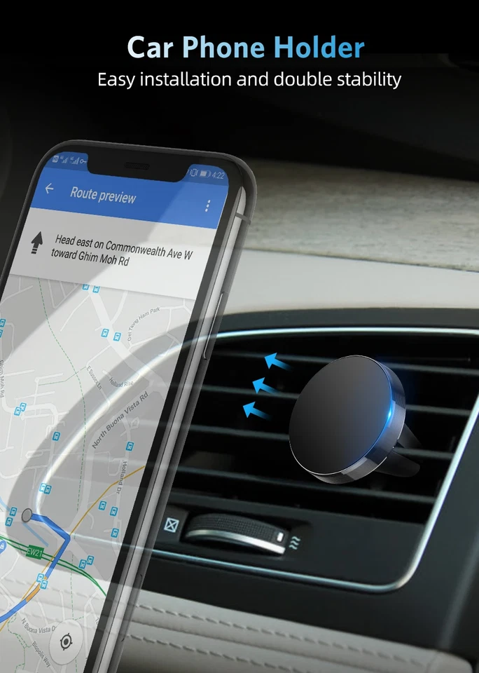Universal Magnetic in Car Magnetic Air Vent Mount Holder Stand for Mobile Phone - Image 4 of 4