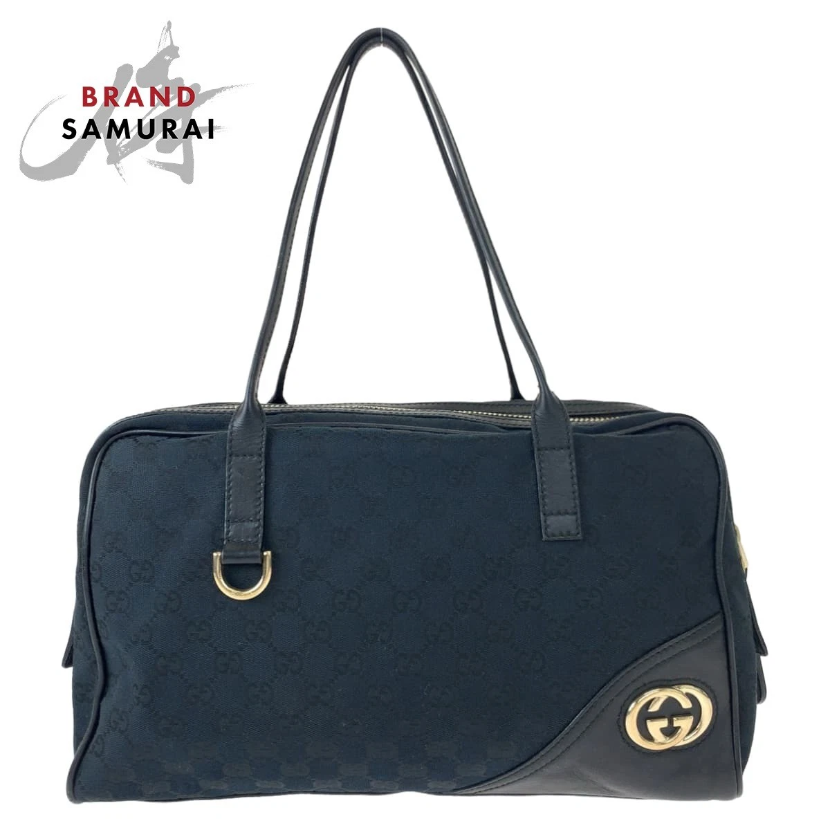 Sac femme Gucci Interlocking Medium Sherry noir GG toile cuir neuf dans sa boîte