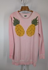 Farm Rio Sweatshirt Dress Pink Tie-dye Pineapple Tromp Loeil Shirt Brazil Art 42