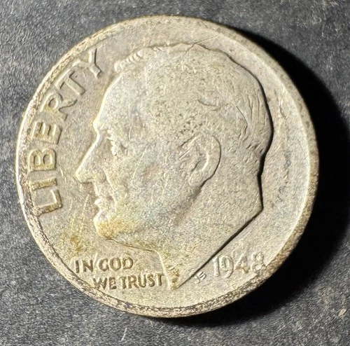 1948-D Roosevelt Dime (Circulated) - (#1070) Very Fine Condition