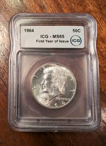 1964-Kennedy Half Dollar ICG MS65 50C