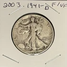 1941-D F (Fine) VF Walking Liberty Silver Half Dollar