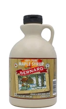 BERNARD 100 % Pure Maple Syrup Grade A Very Dark, Strong Taste, 32oz