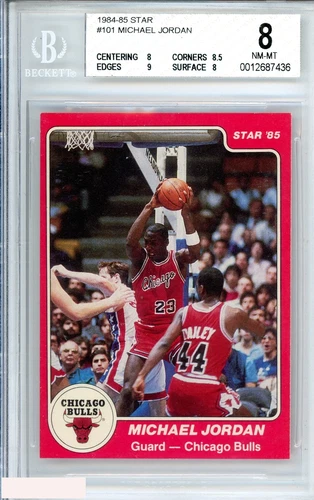 1984-85 Star Michael Jordan Rookie Card #101 BGS 8 NM-MT ~ Huge Sub Grades