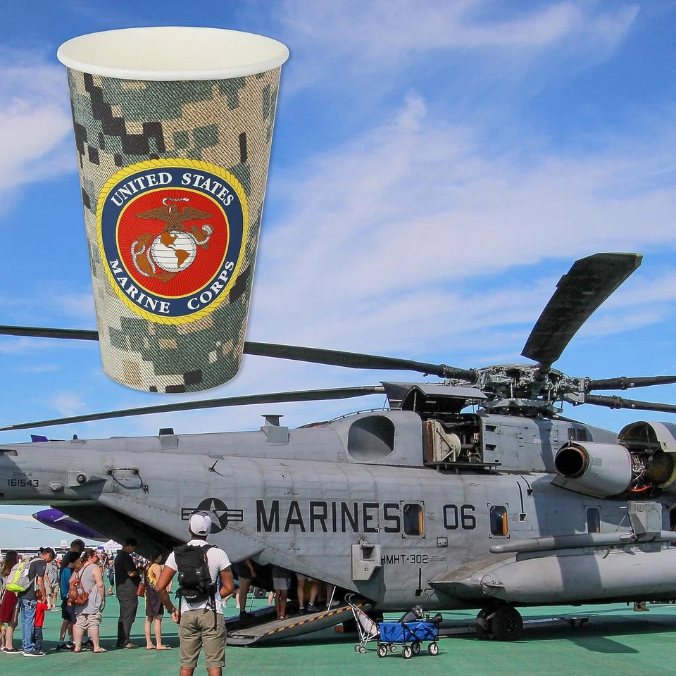 ¡Tazas de fiesta Havercamp de los Marines de Estados Unidos (16 tazas)! 16 oz. - 16 uds., camuflaje Foto 4 de 4