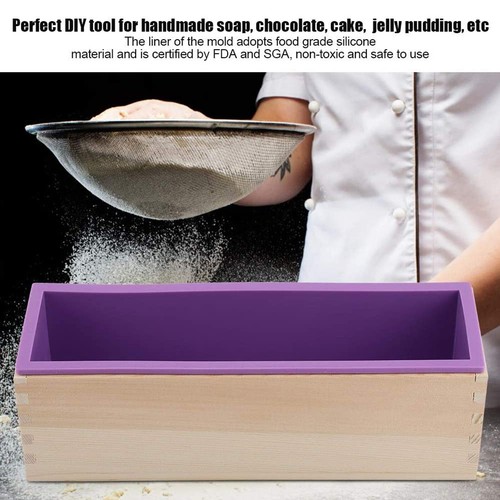 Wood Loaf Soap Moulds with Silicone Mold Cake Making Wooden Box with Wooden Cap - Picture 2 of 12