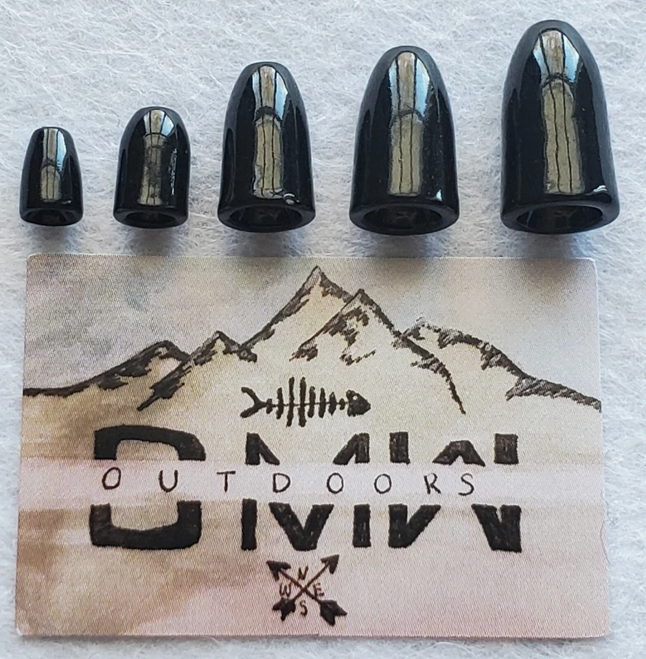 Tungsten BLACK Worm Weights 1/4 ounce (7.2g) 10pk, Bullet Weights - Image 2 of 4