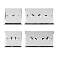 A5 Products POLISHED CHROME Trimline Toggle Switch 1/2/3/4 Gang 2 Way 10AMP