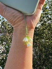 Lily Of The Valley Phone Charm, Light Green Flower Phone Charm, Flower Bag Charm