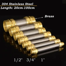 1/2" 3/4" 1" Stainless Steel Connection Corrugated Flexible Pipe Hose Fittings
