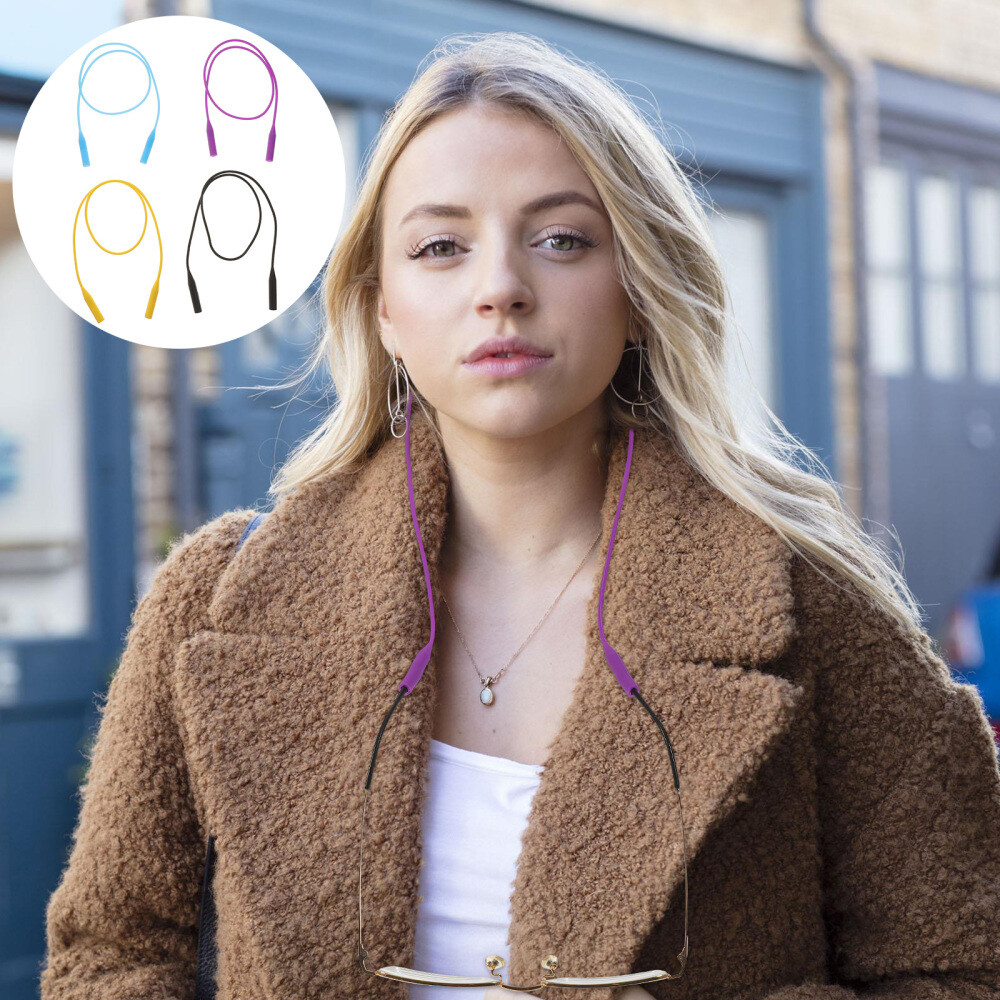 4-Pack Sports Sunglasses with Eyeglass Strap Holder for Kids and Adults