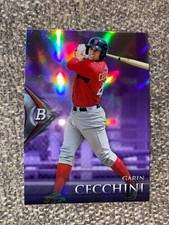 2014 Bowman Platinum Chrome Prospects Purple Refractors #BPCP44 Garin Cecchini