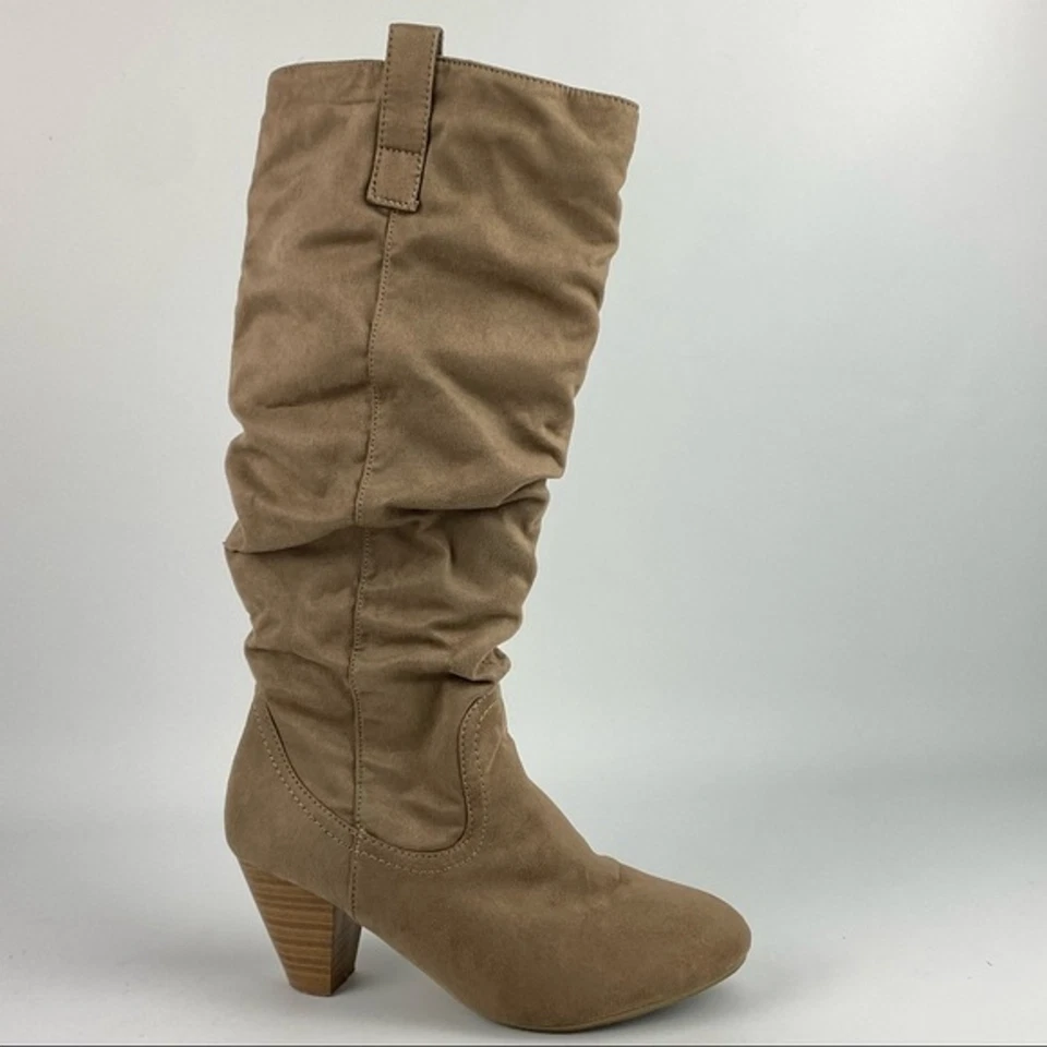 Call It Botas de Tacón de Primavera para Mujer Talla 7 Bronceado Cremallera Botas Largas Foto 2 de 4