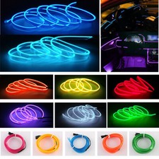 2/3/5M Flexible Car Interior LED Strip Light Glow EL Wire Neon String Lamp USB