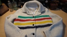 Beautiful, Vintage Hudson Bay 4 Point Wool Blanket Jacket, Sz. Small, Usa Made!