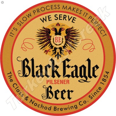 Black Eagle Pilsener Beer 11.75'' Round Metal Sign