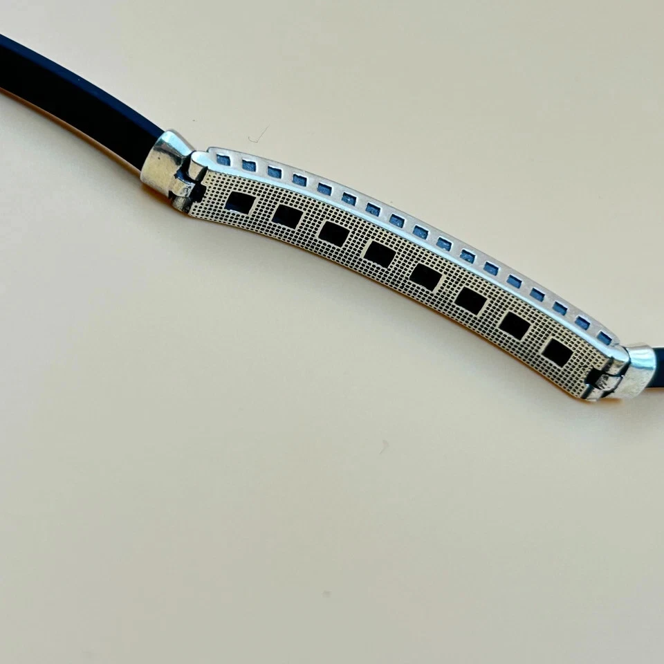 2CT Princess Cut Lab Created Diamond Men's Rubber Bracelet 14K White Gold Finish - Image 4 of 4