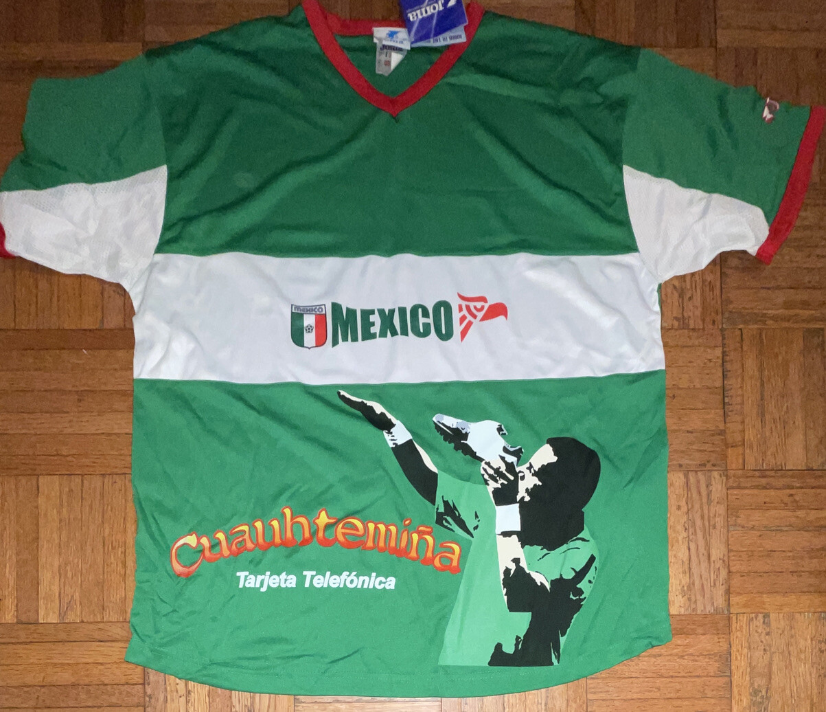 Mexico Soccer Jersey World Cup Cuauhtemiña Tarjeta Telefonica Joma SZ L New