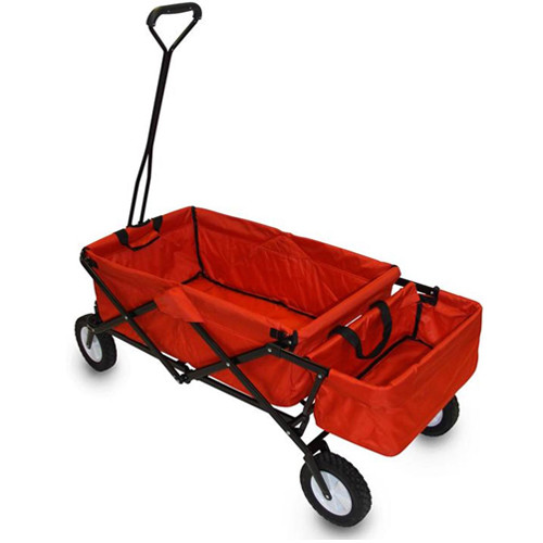 Faltbarer Bollerwagen Handwagen Klappbar Transportkarre Gerätewagen Rot Garten - Bild 2 von 3