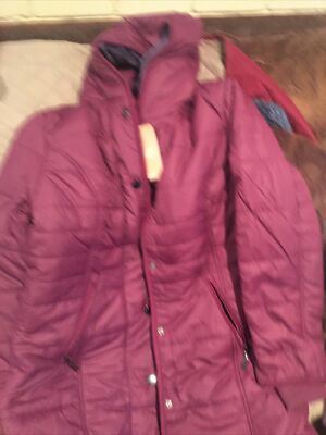 New With Tags Ladies Hooded Coat Sz 10 Cotton Traders Purple