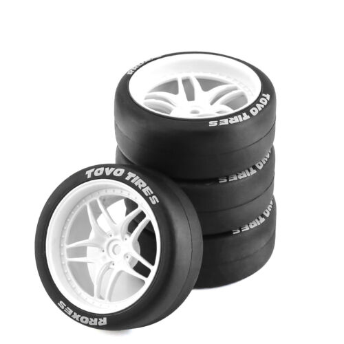 4PCS Rally Car Tyre Drift Wheel Tires for HPI KYOSHO Tamiya 1/10 WRC TT02 XV01 - Afbeelding 1 van 6
