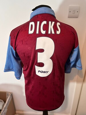 West Ham United Julian Dicks 1995-97 Heim Fußballtrikot kleines Pony
