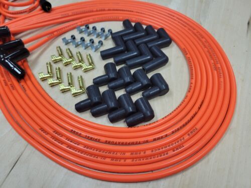 Ton's Universal Ceramic Spark Plug Wire Kit High Temperature Silicone Orange 90* - Picture 2 of 2