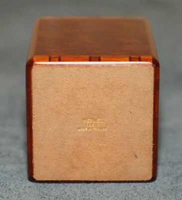 HERMES PARIS BURR & BURL WALNUT & AMBOYNA DESK STATIONERY SET PAD