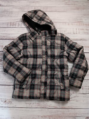 Faded Glory Coat Girl's X-Large 14-16 Multicolor Plaid Full-Zip Hooded 