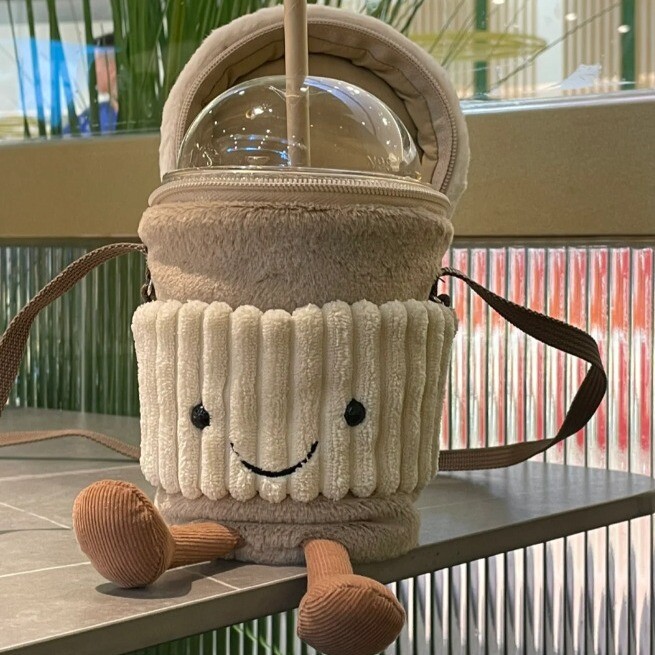 ジェリーキャット Amuseable Coffee-To-Go Bag ポシェット Amuseables Coffee-To-Go Pink Bag - Official Jellycat