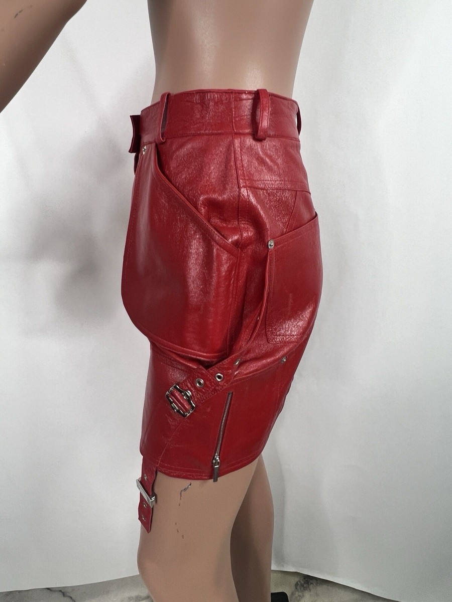 スカート Christian Dior Galliano Leather Skirt John Galliano for Christian Dior - Dark Brown Leather Pencil