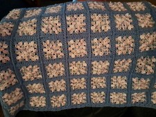 CROCHET GRANNY SQUARE BABY BLANKET AFGHAN 40X34