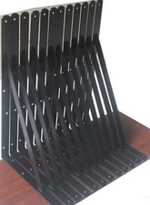 6 Pack L16 x H 10" Black Heavy Duty Shelf Brackets with Screws Metal Shelf Br...