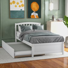 Wooden Platform Bed with Storage Drawers or Trundle Twin Size Daybed Sofa Bed