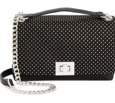 I.n.c. International Concepts Soft Ajae Hotfix Crossbody Black Crystal Silver