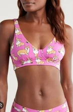 MeUndies Bra Soft Touch ultramodal Wireless Micromodal Corgi Bralette 36 LARGE