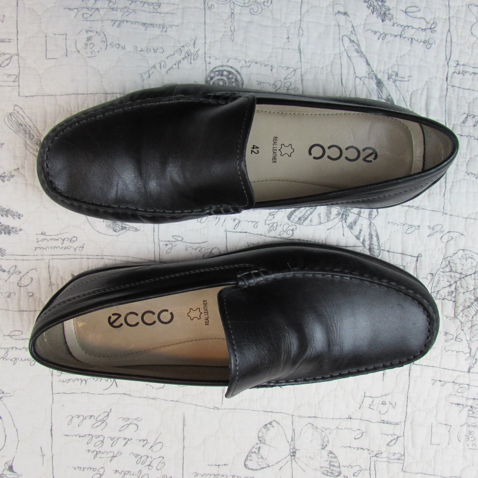 Mocassino da guida ECCO uomo classico 2.0 mocassino nero scarpe in pelle UOMO 42 US 8 8.5
