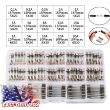 200X Fast Blow Glass Tube Fuse Kit 250V 5x20mm 0.1 A-15 Amp 6x30mm 1 A-20 Amp 