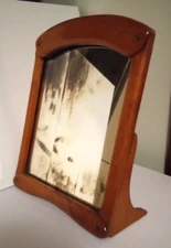 Vintage Free Standing Cheval Chest Mirror 11”x13” Table Top Vanity Wood Framed