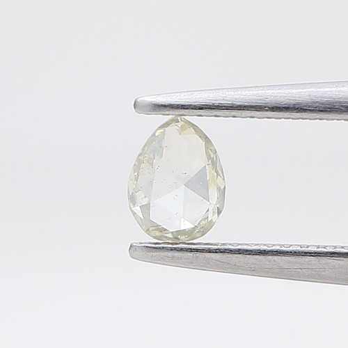 LOOSE NATURAL DIAMOND 0.13TCW INTENSE GREEN SPARKLING PEAR ROSE CUT FOR PENDANT - Picture 5 of 14