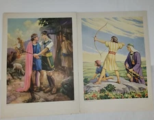 Lot 3-12x17 Vintage Mid-20th Century Religious Lithograph Prints - Stunning Art!