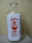 Vintage Parkside Dairy Milk Glass Bottle Quart Pyro Square East Rochester NY MTC
