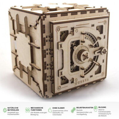 UGEARS Safe Tresor Geheimfach 3D Holz Bausatz Puzzle Modellbausatz 70011